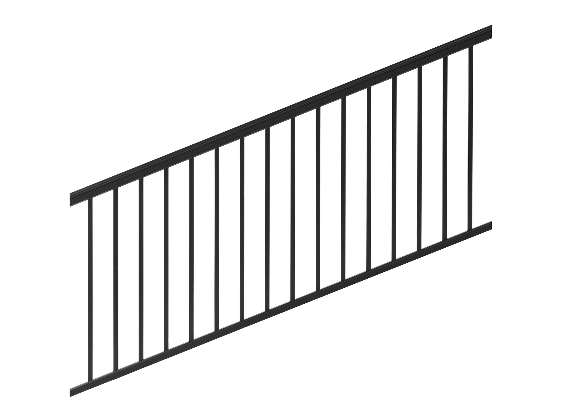 Aluminum railing on a stair